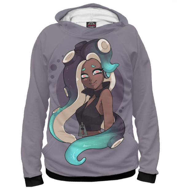 Мужское худи с притом Тентакли цвета Белый Мужское худи с изображением Тентакли цвета Белый