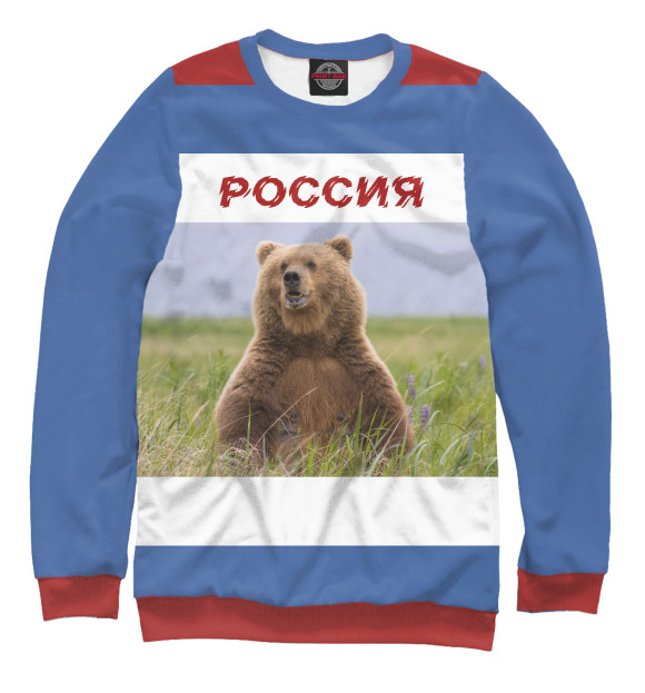 Свитшот для мальчиков с изображением Медведь цвета Белый