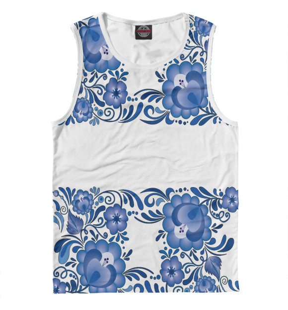 Майка для мальчика с изображением GZHEL цвета Белый