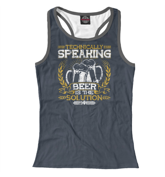 Женская майка-борцовка с изображением Home Brewing Craft Beer цвета Белый