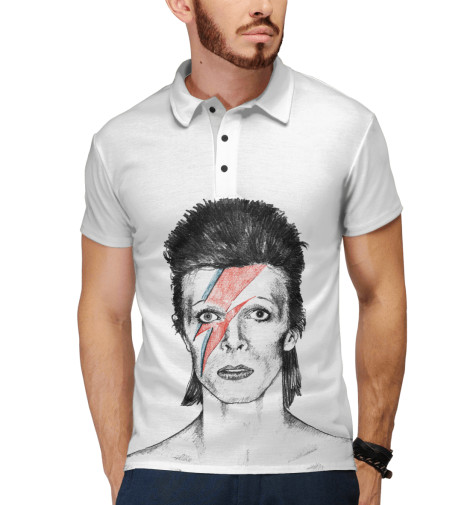 

Поло Print Bar, Белый, David Bowie