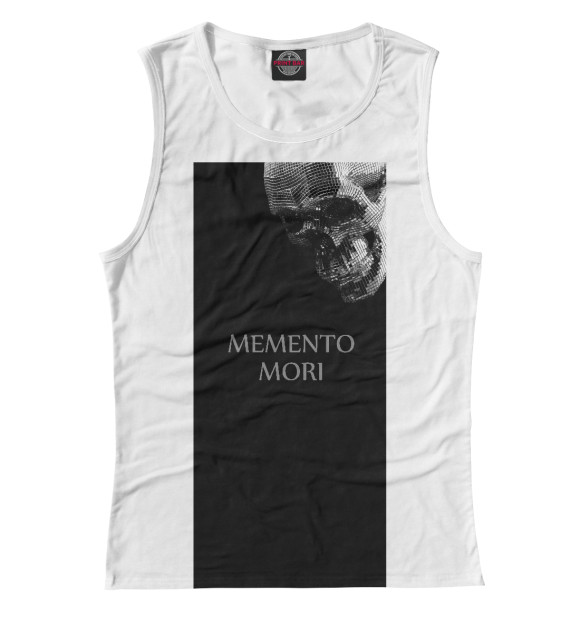 Женская майка с изображением MEMENTO MORI цвета Белый