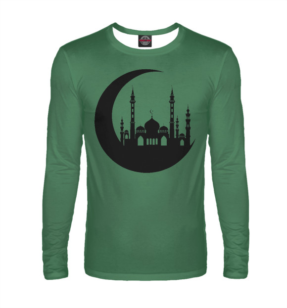 Мужской лонгслив с изображением Islam цвета Белый