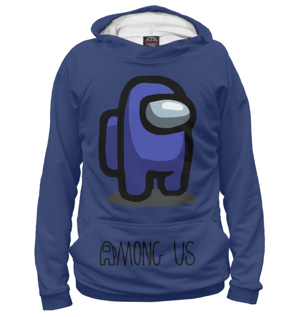 Мужское худи с изображением Among Us Blue цвета Белый