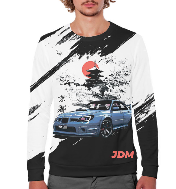 Мужской свитшот с изображением JDM цвета Белый