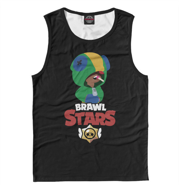 Майка для мальчика с изображением Brawl Stars Leon цвета Белый