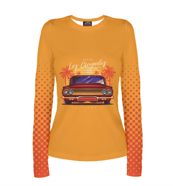 Женский лонгслив с изображением Кабриолет цвета Белый