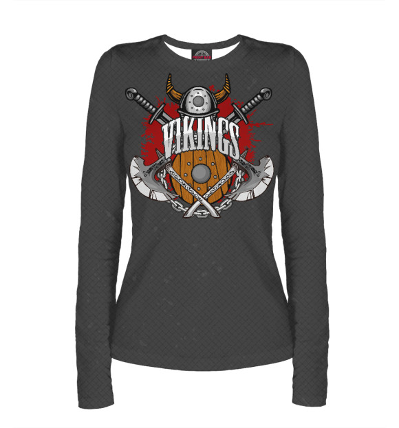 Женский лонгслив с изображением Викинг цвета Белый