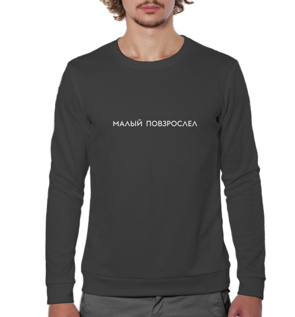 Мужской свитшот с изображением Малый повзрослел цвета Белый