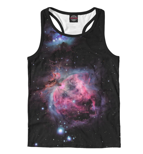 Мужская майка-борцовка с изображением Galaxy цвета Белый