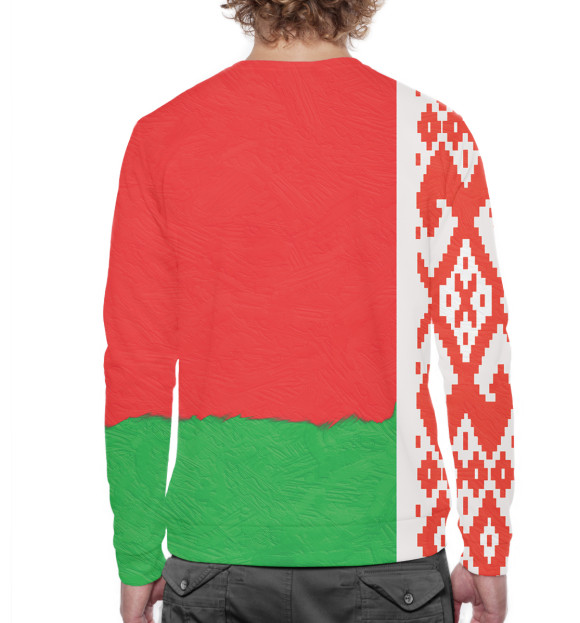 Мужской свитшот с изображением Беларусь цвета Белый