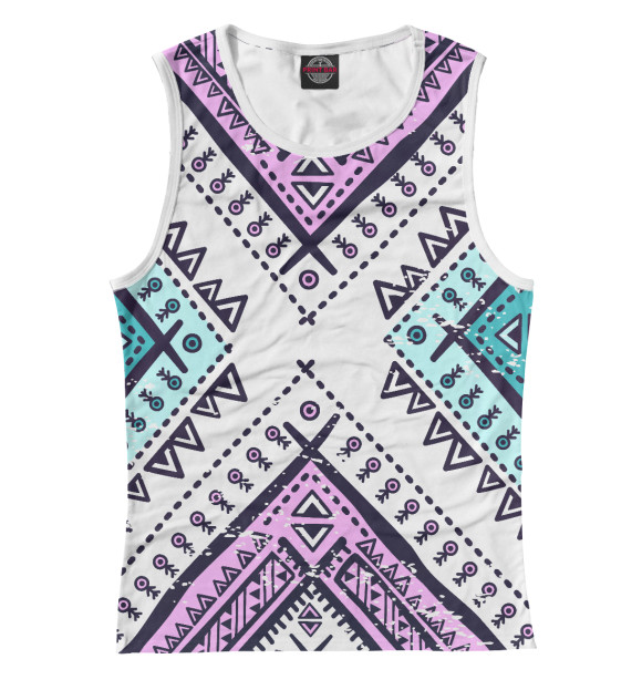 Майка для девочки с изображением Индейские мотивы цвета Белый