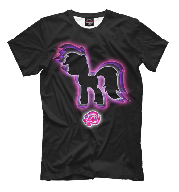 Мужская футболка с изображением Pony цвета Черный