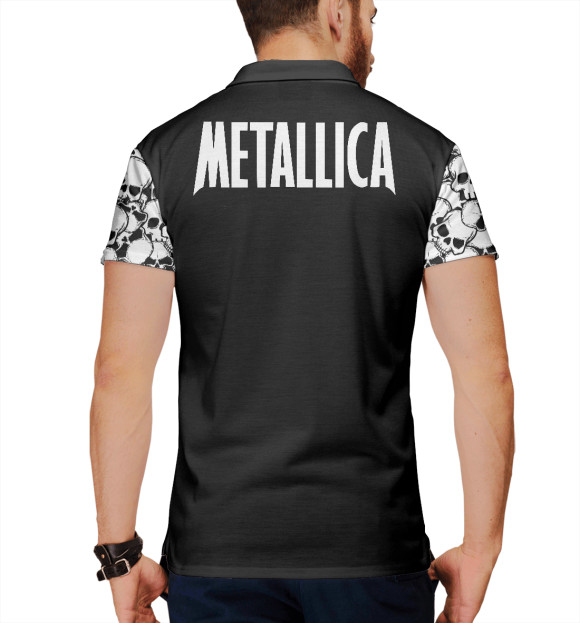 Мужское поло с притом Metallica цвета Белый Мужское поло с изображением Metallica цвета Белый