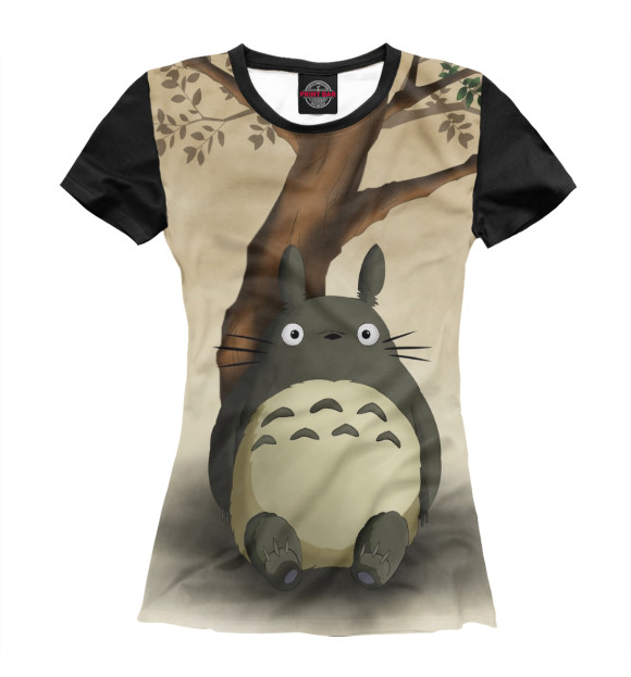 Женская футболка с изображением Мой сосед Тоторо цвета Белый