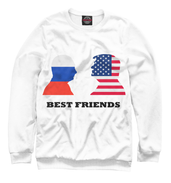 Мужской свитшот с изображением Best Friends цвета Белый