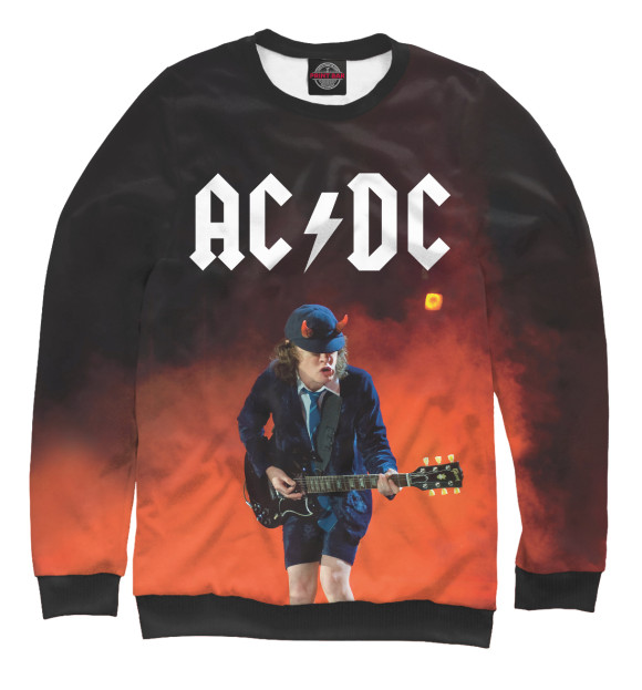 Мужской свитшот с изображением AC/DC цвета Белый