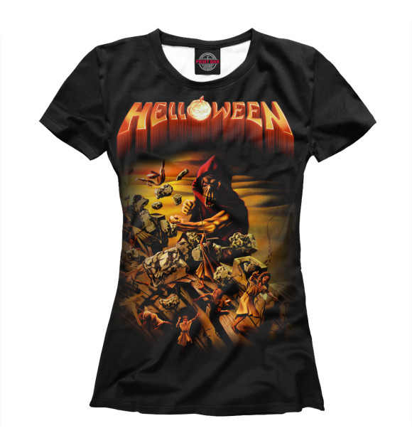 Женская футболка с изображением Helloween цвета Белый