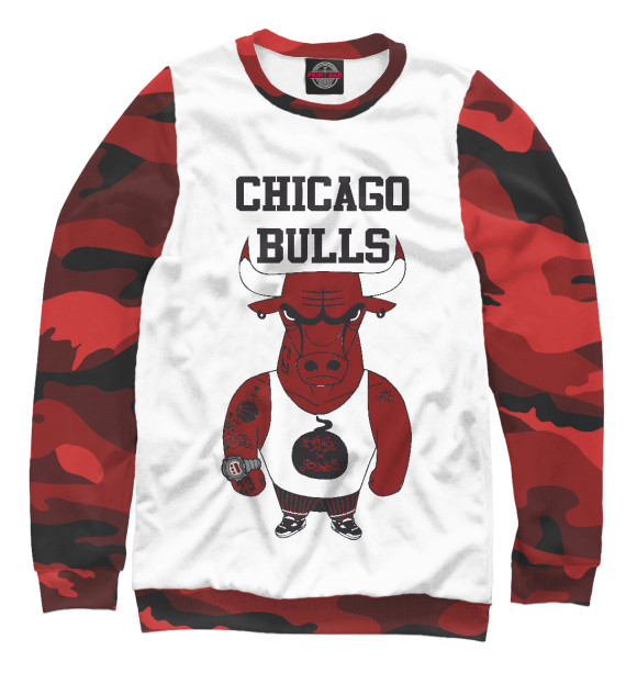 Свитшот для мальчиков с изображением Chicago bulls цвета Белый