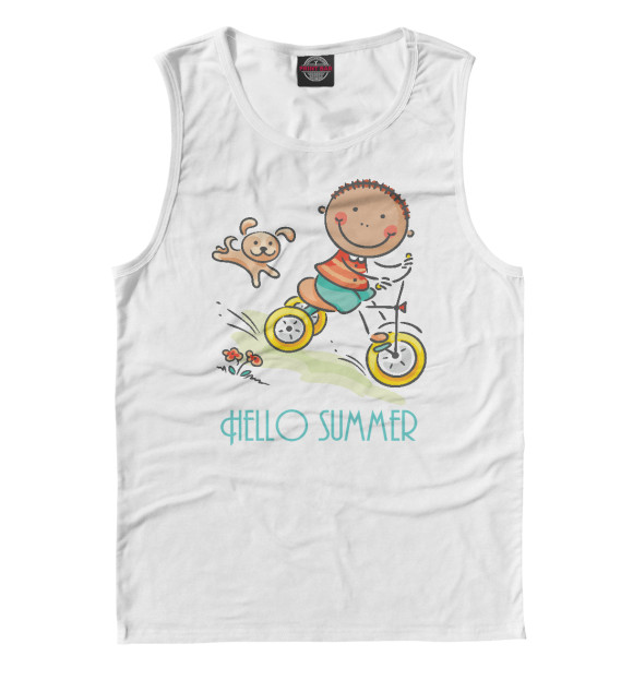 Майка для мальчика с изображением Hello summer цвета Белый