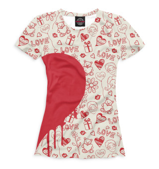 Женская футболка Половинки сердца