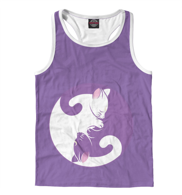 Мужская майка-борцовка с изображением Кото Инь Янь цвета Белый