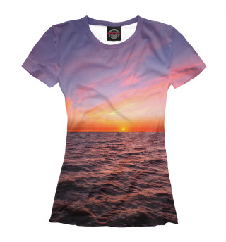 Женская футболка Лиловый морской закат