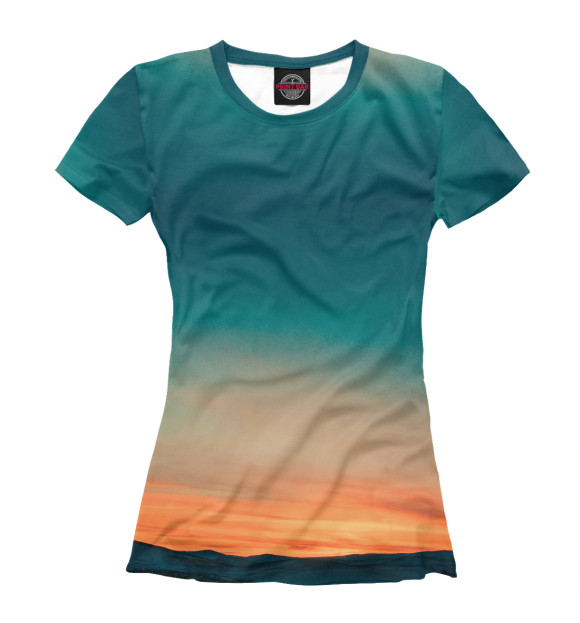 Женская футболка с изображением Закат цвета Белый