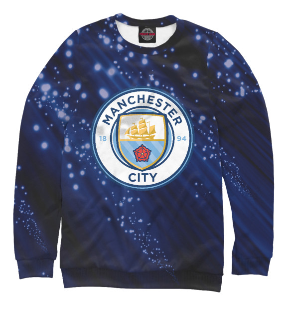 Мужской свитшот с изображением FC Manchester City Abstract цвета Белый