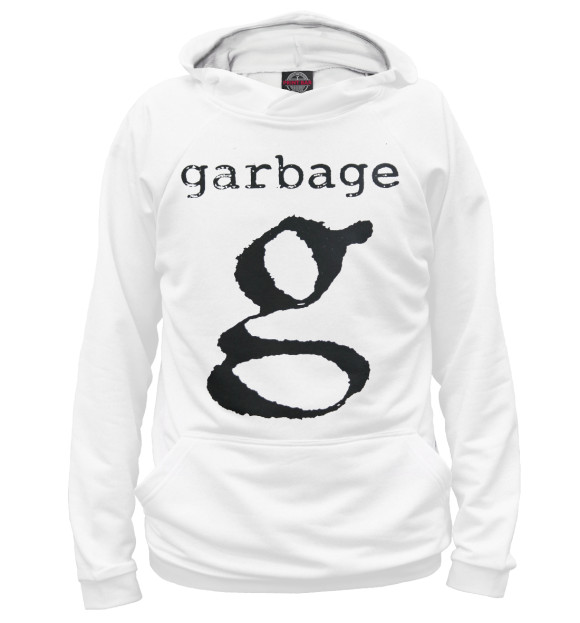 Женское худи с изображением G - Garbage цвета Белый