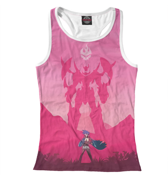 Женская майка-борцовка с изображением Gurren Lagann цвета Белый