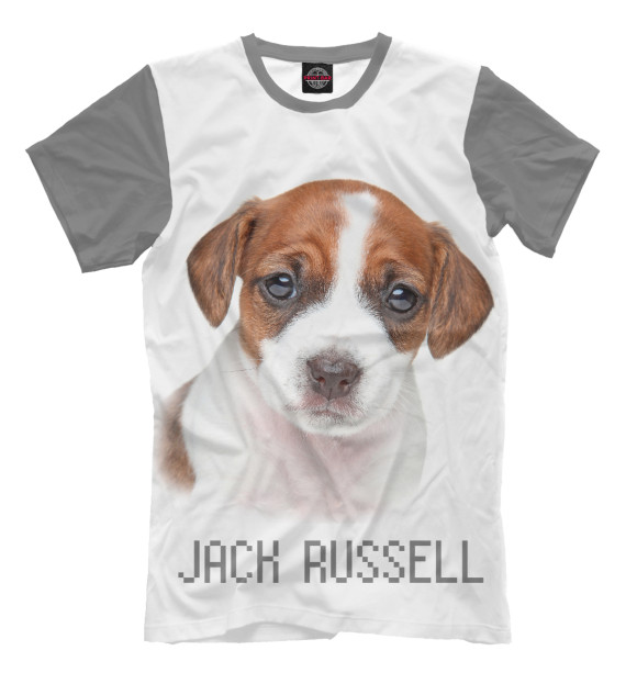 Мужская футболка с изображением JACK RUSSELL цвета Молочно-белый