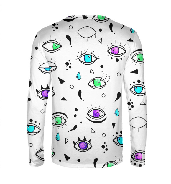 Мужской лонгслив с изображением Глаза цвета Белый