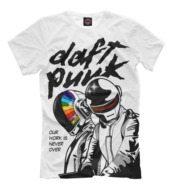 Мужская футболка с изображением Daft Punk цвета Молочно-белый