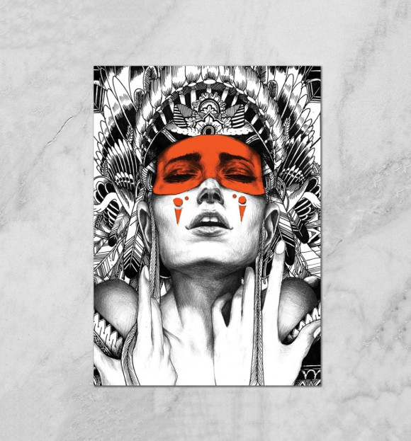 Плакат с притом Tattoo цвета Белый Плакат с изображением Tattoo цвета Белый