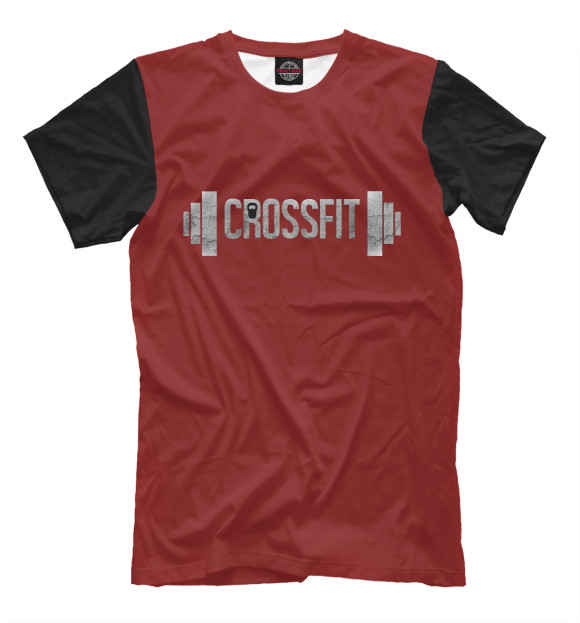 Мужская футболка с изображением CROSSFIT цвета Темно-бордовый
