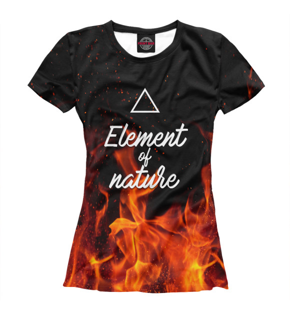 Женская футболка с изображением Стихия огня цвета Белый