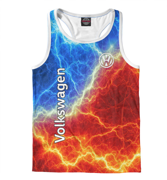 Мужская майка-борцовка с изображением Volkswagen цвета Белый