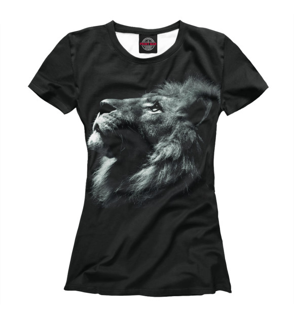 Женская футболка с изображением Lion цвета Белый