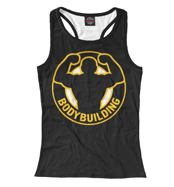 Женская майка-борцовка с изображением Бодибилдинг цвета Белый
