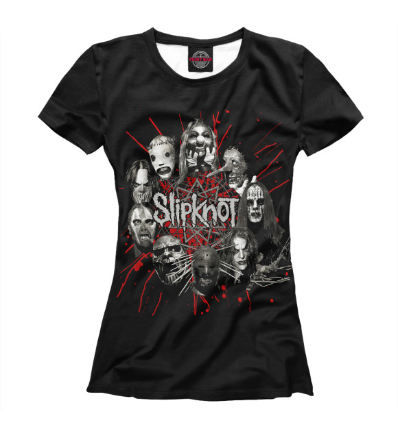 Футболка для девочек с изображением Slipknot цвета Белый