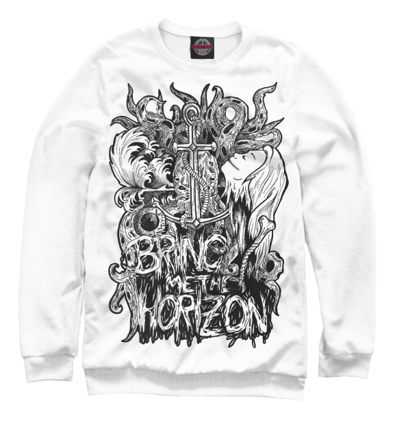 Женский свитшот с изображением Bring Me The Horizon цвета Белый