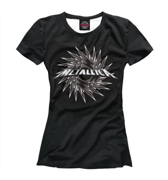 Женская футболка с изображением Metallica logo цвета Белый