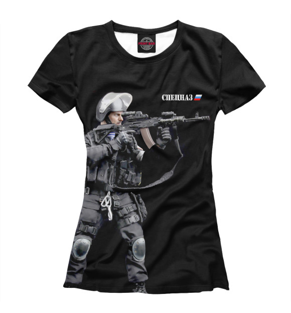 Женская футболка с изображением Спецназ России цвета Белый