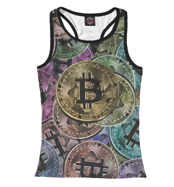 Женская майка-борцовка с изображением МАЙНИНГ цвета Белый