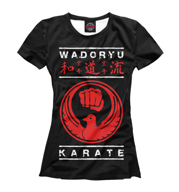 Женская футболка с изображением Wadoryu Karate цвета Белый