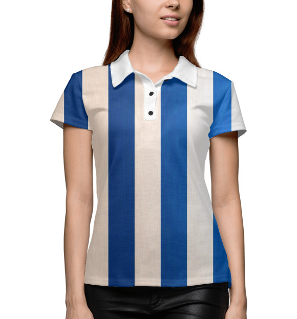 Женское поло с изображением В полоску цвета Белый