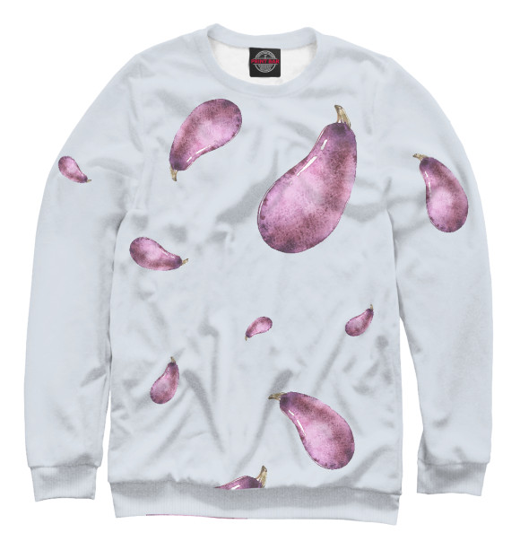 Женский свитшот с изображением Баклажан цвета Белый