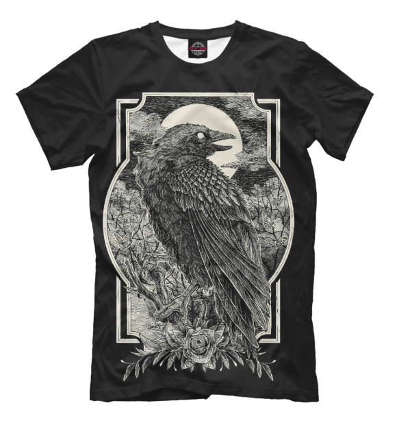 Мужская футболка с изображением Dark Raven цвета Черный