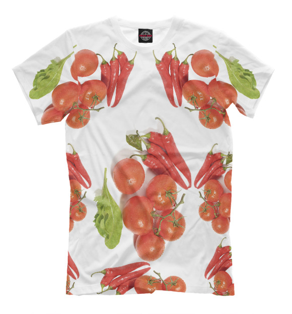 Мужская футболка с изображением Питательный набор витаминов цвета Молочно-белый